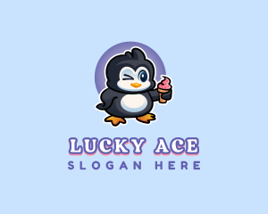 Penguin Frozen Dessert logo design