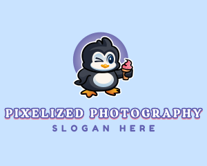 Penguin Frozen Dessert logo design