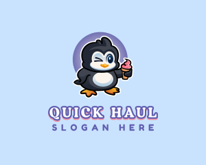 Penguin Frozen Dessert logo design