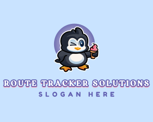 Penguin Frozen Dessert logo design