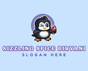 Penguin Frozen Dessert logo design