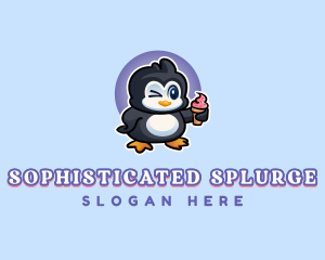 Penguin Frozen Dessert logo design