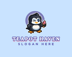 Penguin Frozen Dessert logo design