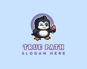 Penguin Frozen Dessert logo design