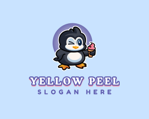 Penguin Frozen Dessert logo design