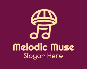 Music Umbrella Mushroom logo design