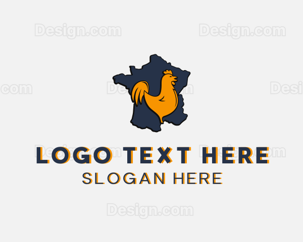 Rooster Chicken Map Logo