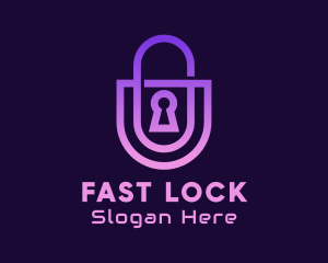 Gradient Security Lock logo design