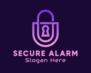 Gradient Security Lock logo design