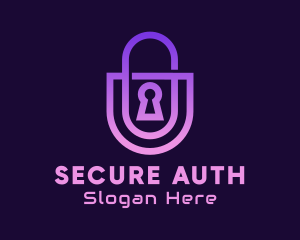 Gradient Security Lock logo design