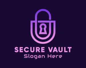 Gradient Security Lock logo design