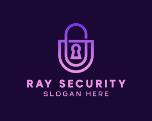 Gradient Security Lock logo design