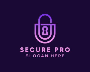 Gradient Security Lock logo design