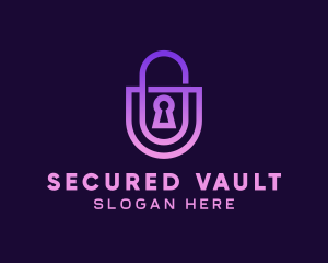 Gradient Security Lock logo design