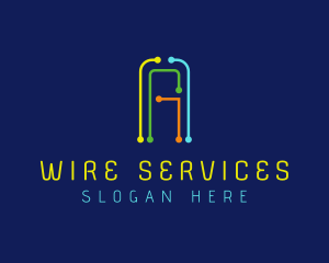 Multicolor Wire Letter A logo