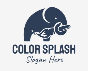 Elephant Painter Paintbrush logo