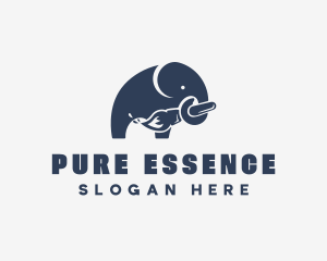 Daycare Elephant Paintbrush logo design