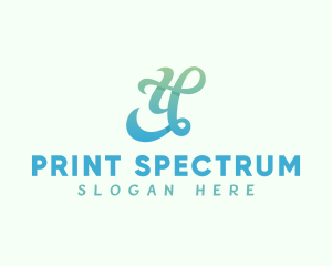 Gradient Cursive Letter Y logo design