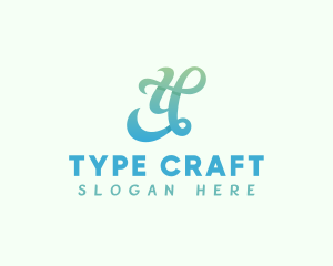 Gradient Cursive Letter Y logo