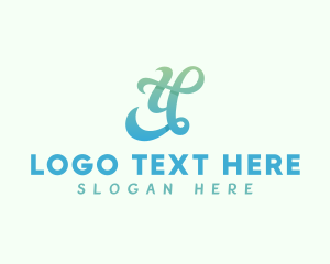 Typography - Gradient Cursive Letter Y logo design