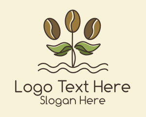 Coffee Bean Plant Logo