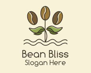 Coffee Bean Plant logo design