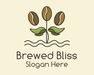 Coffee Bean Plant logo design