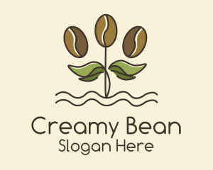 Coffee Bean Plant logo design