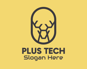 Tech Polygon Reindeer logo design