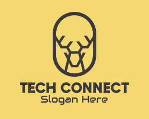 Tech Polygon Reindeer logo