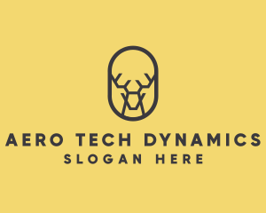 Tech Polygon Reindeer logo design