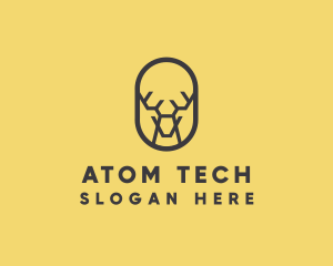 Tech Polygon Reindeer logo design