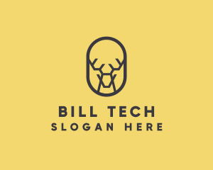 Tech Polygon Reindeer logo design