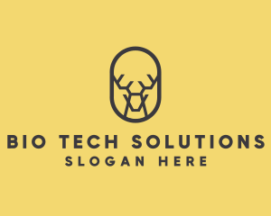 Tech Polygon Reindeer logo design