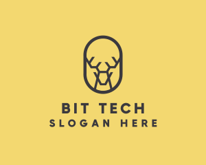 Tech Polygon Reindeer logo design