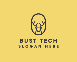 Tech Polygon Reindeer logo design