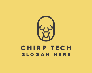 Tech Polygon Reindeer logo design