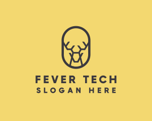 Tech Polygon Reindeer logo design