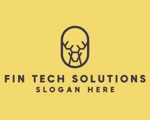 Tech Polygon Reindeer logo design