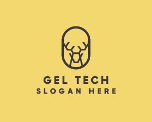 Tech Polygon Reindeer logo design