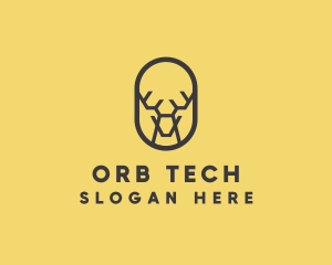 Tech Polygon Reindeer logo design