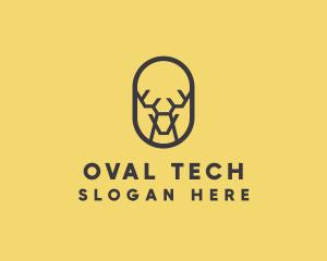 Tech Polygon Reindeer logo design