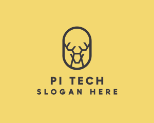 Tech Polygon Reindeer logo design