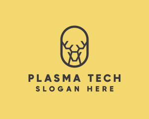 Tech Polygon Reindeer logo design