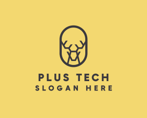 Tech Polygon Reindeer logo design