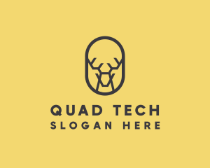 Tech Polygon Reindeer logo design