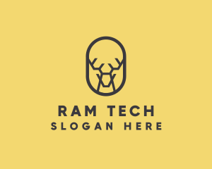 Tech Polygon Reindeer logo design