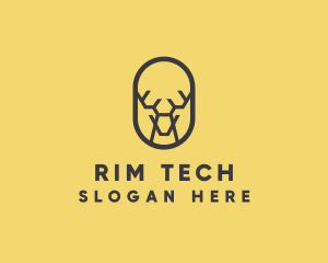 Tech Polygon Reindeer logo design