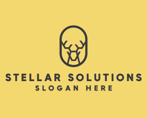 Tech Polygon Reindeer logo design