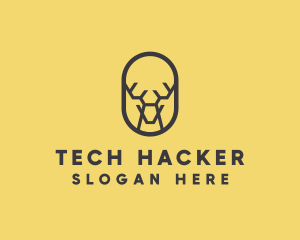 Tech Polygon Reindeer logo design